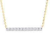 9ct Yellow Gold 0.20ct Diamond Bar Necklace (Chain 17")