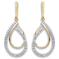 9ct Yellow Gold 0.20ct Diamond Drop Earrings
