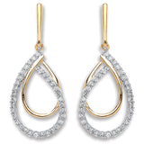 9ct Yellow Gold 0.20ct Diamond Drop Earrings