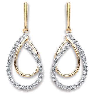 9ct Yellow Gold 0.20ct Diamond Drop Earrings