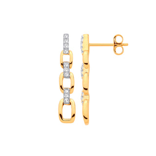 9ct Yellow Gold 0.20ct Drop Earrings