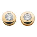 9ct Yellow Gold 0.20ct Rubover Set Diamond Stud Earrings