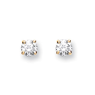 9ct Yellow Gold 0.25ct Claw Set Diamond Stud Earrings
