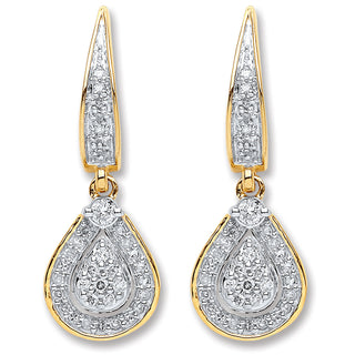 9ct Yellow Gold 0.25ct Diamond Drop Earrings