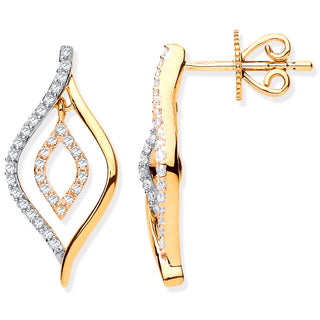 9ct Yellow Gold 0.25ct Diamond Drop Earrings (£695)