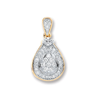 9ct Yellow Gold 0.25ct Diamond Drop Pendant (£565)