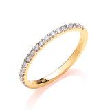 9ct Yellow Gold 0.27ct 50% Set Diamond Half Et Ring
