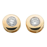 9ct Yellow Gold 0.30ct Rubover Set Diamond Stud Earrings