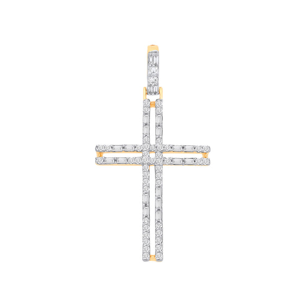 9ct Yellow Gold 0.42ctw Cross Pendant