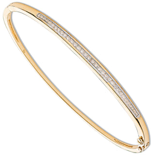9ct Yellow Gold 0.50ct Channel Set Diamond Bangle