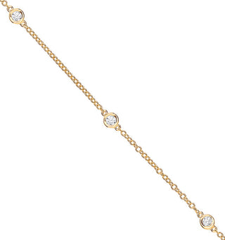 9ct Yellow Gold 0.50ct Rubover Diamond Chain (18in/45cm)