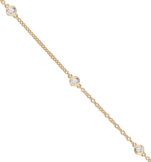 9ct Yellow Gold 0.50ct Rubover Diamond Chain (18in/45cm)