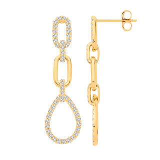 9ct Yellow Gold 0.75ctw Drop Earrings