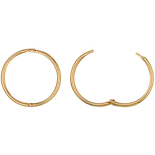 9ct Yellow Gold 12mm Plain Hinged Sleepers