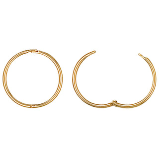 9ct Yellow Gold 14mm Plain Hinged Sleepers
