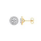 9ct Yellow Gold 2.38ctw Lab Grown Diamond Halo Earrings Igi Certified