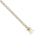 9ct Yellow Gold 3.00ctw Lab Grown Diamond Tennis Bracelet Wgi Certified