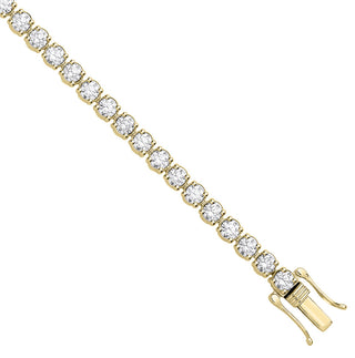 9ct Yellow Gold 3.00ctw Lab Grown Diamond Tennis Bracelet Wgi Certified