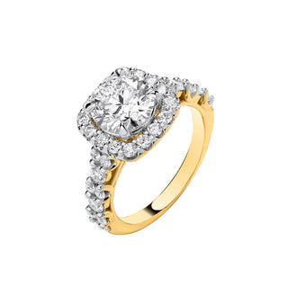 9ct Yellow Gold 3.05ctw Brilliant Cut Halo Lab Grown Dress Ring Igi Certified