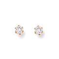 9ct Yellow Gold 3mm Claw Set CZ Studs