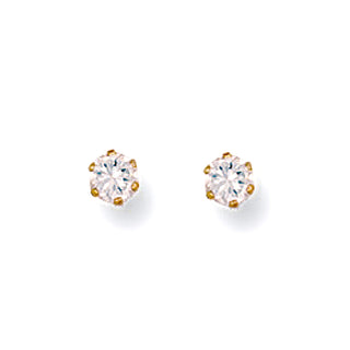 9ct Yellow Gold 3mm Claw Set CZ Studs