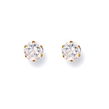 9ct Yellow Gold 4mm Claw Set CZ Studs