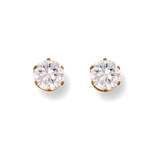 9ct Yellow Gold 5mm Claw Set CZ Studs