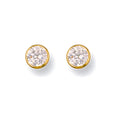 9ct Yellow Gold 5mm Rubover Set CZ Studs