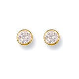 9ct Yellow Gold 5mm Rubover Set CZ Studs