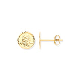 9ct Yellow Gold 6.6mm Saint Christopher Studs