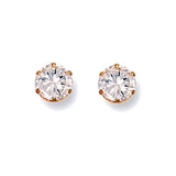 9ct Yellow Gold 6mm Claw Set CZ Studs