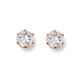 9ct Yellow Gold 6mm Claw Set CZ Studs