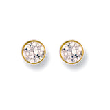 9ct Yellow Gold 6mm Rubover Set CZ Studs