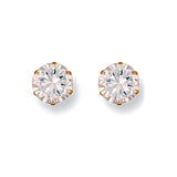 9ct Yellow Gold 7mm Claw Set CZ Studs