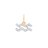 9ct Yellow Gold Aquarius Zodiac 0.10ct Pendant