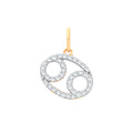 9ct Yellow Gold Cancer Zodiac 0.20ct Pendant