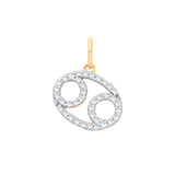 9ct Yellow Gold Cancer Zodiac 0.20ct Pendant