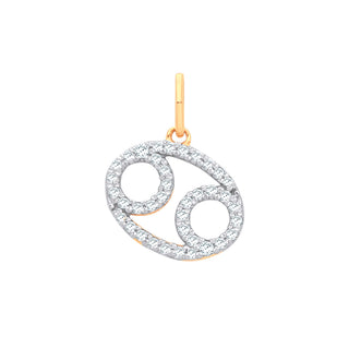 9ct Yellow Gold Cancer Zodiac 0.20ct Pendant