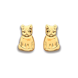 9ct Yellow Gold Cat Studs
