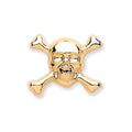 9ct Yellow Gold & Crossbones Single Stud For Men