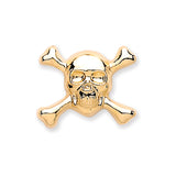 9ct Yellow Gold & Crossbones Single Stud For Men