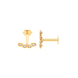 9ct Yellow Gold CZ Earrings Cartilage Stud