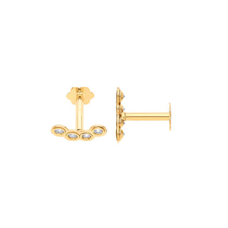 9ct Yellow Gold CZ Earrings Cartilage Stud