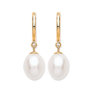 9ct Yellow Gold Freshwater Pearl Drop Studs