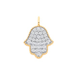 9ct Yellow Gold Hamsa Pendant 0.30ctw