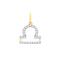 9ct Yellow Gold Libra Zodiac 0.15ct Pendant