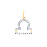 9ct Yellow Gold Libra Zodiac 0.15ct Pendant