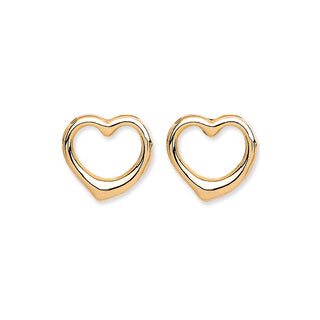 9ct Yellow Gold Open Heart Studs