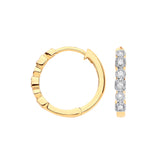 9ct Yellow Gold Round 0.10ctw Diamond Hoops (£435)