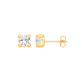 9ct Yellow Gold Round 5mm CZ Studs